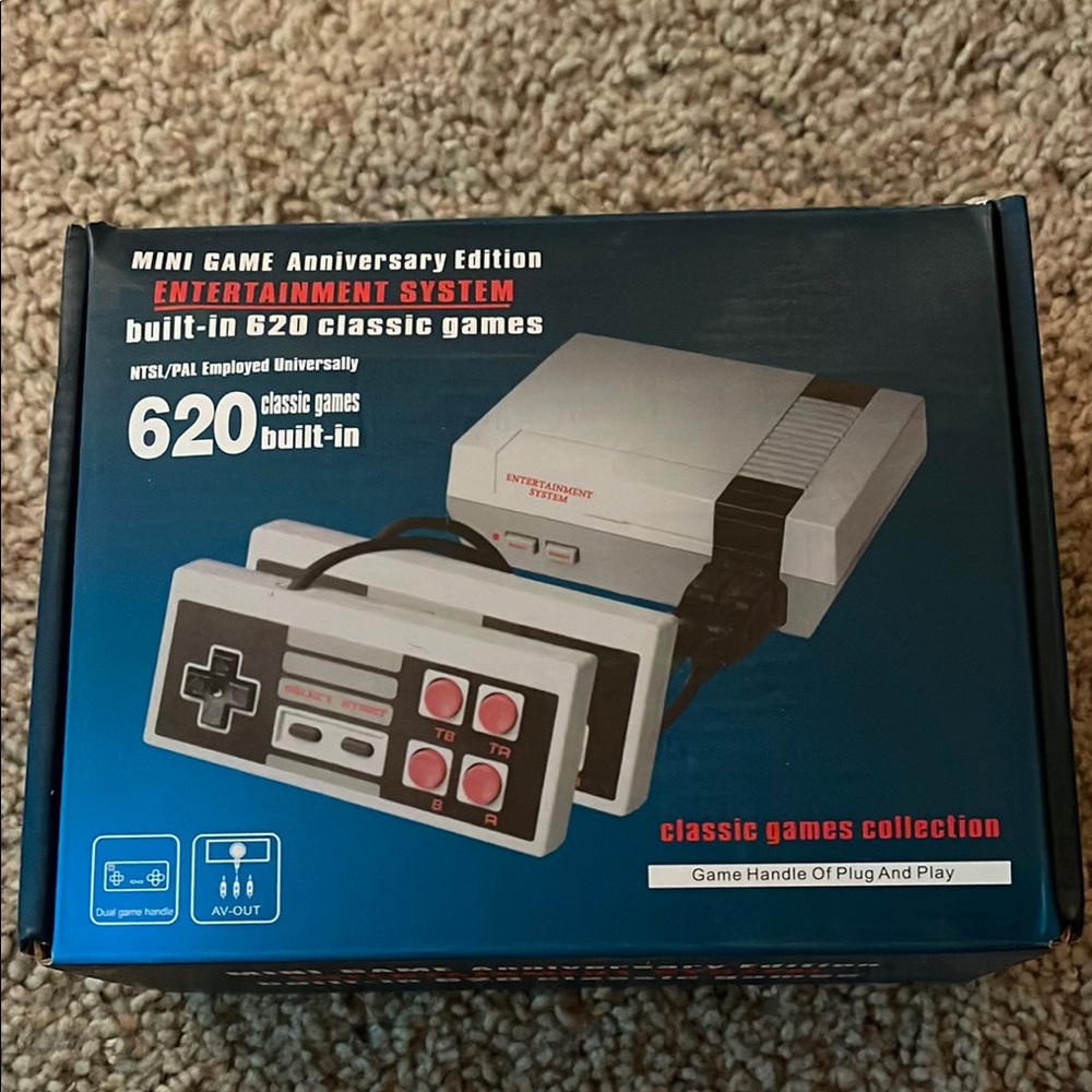 Mini Game Anniversary Edition Console with Controllers - Black and Gray